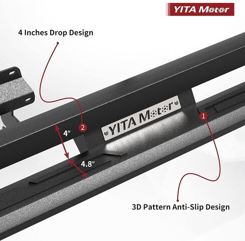 YITAMOTOR Drop Running Boards Compatible with 2015-2025 Ford F-150 SuperCrew Cab, 2017-2024 Ford F-250 F-350 Crew Cab, Off-road Side Steps, Black Powder Coated Nerf Bars in Saudi Arabia