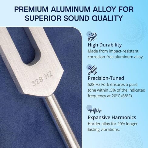 Chakra Tuning Fork Set for Healing and Health by Omnivos, Including the Pineal Tuning Fork (3rd Eye), Machined not Molded, Made in the USA in Saudi Arabia