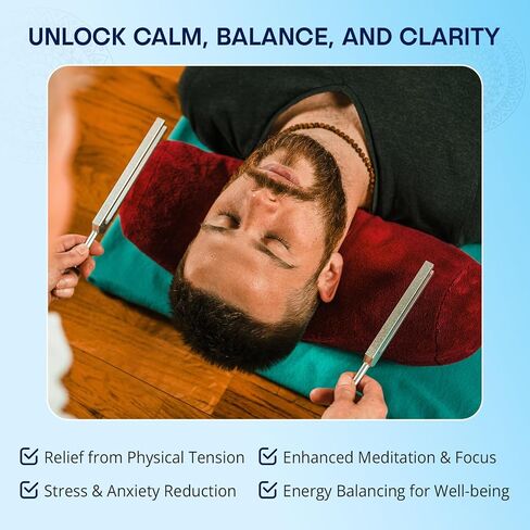 Chakra Tuning Fork Set for Healing and Health by Omnivos, Including the Pineal Tuning Fork (3rd Eye), Machined not Molded, Made in the USA in Saudi Arabia