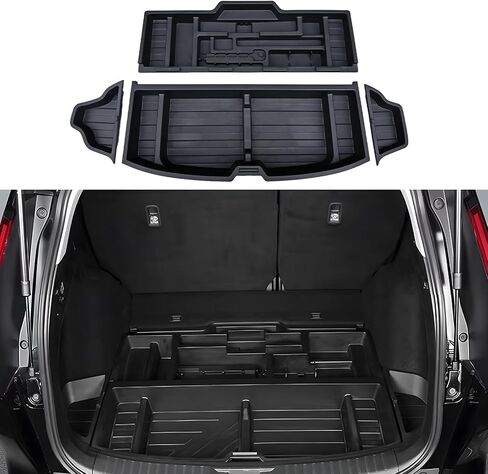 for CRV 5-Seat Trunk Organizers with Side Bins,Rear Hidden Storage Box for Honda CR-V 2023 2024 2025 Under Cargo Floor Storage Bins Accessories,SUV Extra Space in Saudi Arabia