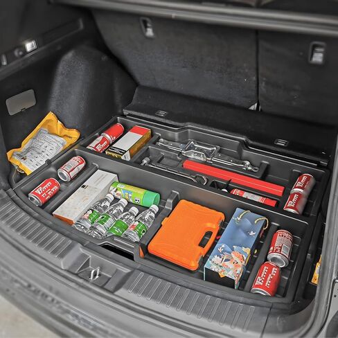 for CRV 5-Seat Trunk Organizers with Side Bins,Rear Hidden Storage Box for Honda CR-V 2023 2024 2025 Under Cargo Floor Storage Bins Accessories,SUV Extra Space in Saudi Arabia