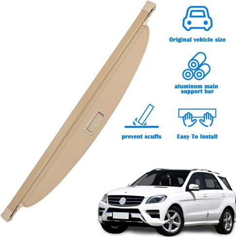 Marretoo for Mercedes Benz ML350 Cover Cover Cover Series Series Series 2006-2011 غطاء جذع قابل للسحب أسود in Saudi Arabia