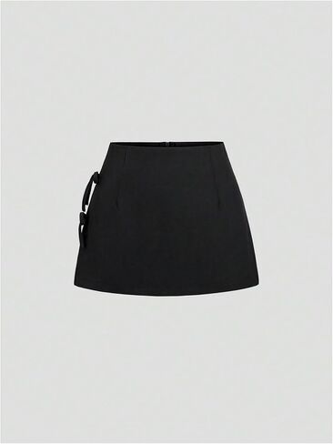 Milumia Women's Bow Knot Side Split Mini Skirt Sexy Flare Hem A Line Going Out Skorts in Saudi Arabia