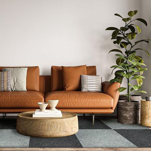 بلاط السجاد Wapane قشر وعصا ، مربعات السجاد بلاط الأرضية 24 "× 24" ، بلاط السجاد المبطنة الناعم ، سجادة لاصقة من البلاط لكل صندوق 40 قدم مربع للمنزل غرفة نوم غرفة المعيشة ، الأخضر in Kuwait