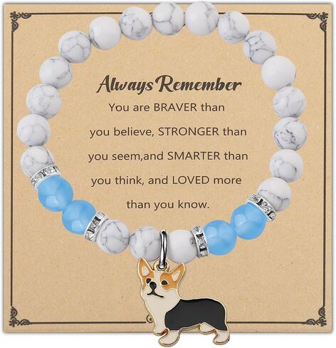Wsnang Corgi Gift Corgi Bracelet Corgi Dog Mom Charm Card Sitter Gail in Saudi Arabia