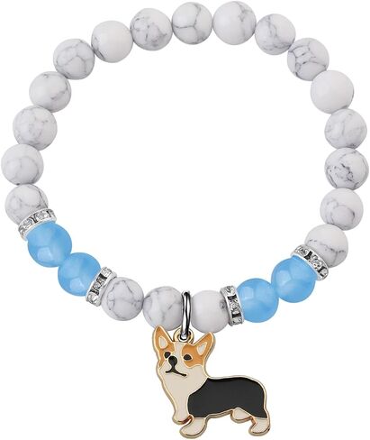 Wsnang Corgi Gift Corgi Bracelet Corgi Dog Mom Charm Card Sitter Gail in Saudi Arabia