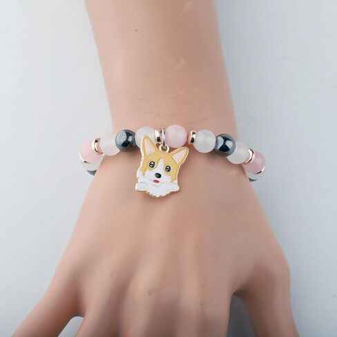 WSNANG Corgi Gift Corgi Bracelet Corgi Dog Mom Charm Bracelet Dog Sitter Gift in Saudi Arabia