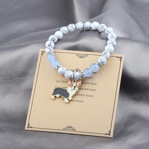 Wsnang Corgi Gift Corgi Bracelet Corgi Dog Mom Charm Card Sitter Gail in Saudi Arabia