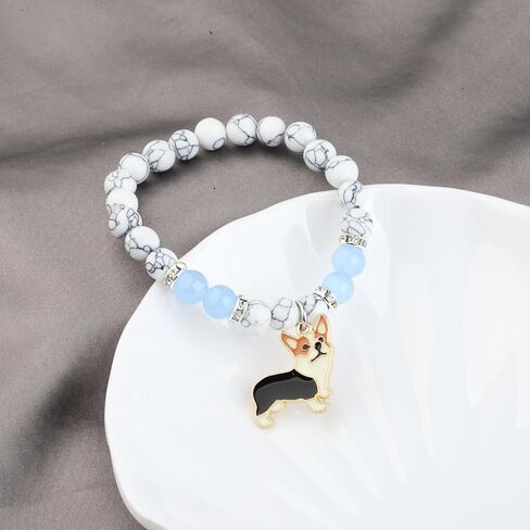 Wsnang Corgi Gift Corgi Bracelet Corgi Dog Mom Charm Card Sitter Gail in Saudi Arabia