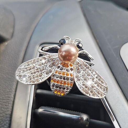2PCS CAR CAR AIR CLIP ، Bling Crystal Cute Bee Car Air Vent Clips ، Car Air Conference Clip Decorative ، Rhinestone Car Decoration for Women Interior Decor in Kuwait