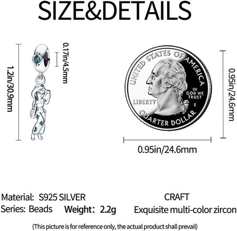 Bead Charms 925 Sterling Silver for Pandora Bracelet, Dangle Pendant Charms with 5A Cubic Zirconia for European Necklace and Bracelet Jewelry Gifts for Women Z2 in Saudi Arabia