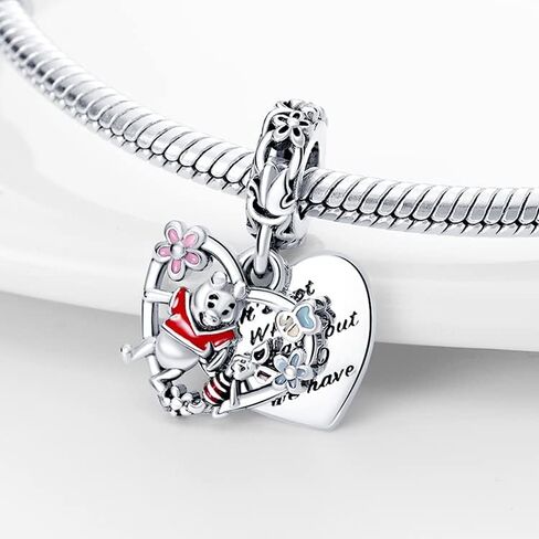 Bead Charms 925 Sterling Silver for Pandora Bracelet, Dangle Pendant Charms with 5A Cubic Zirconia for European Necklace and Bracelet Jewelry Gifts for Women Z2 in Saudi Arabia