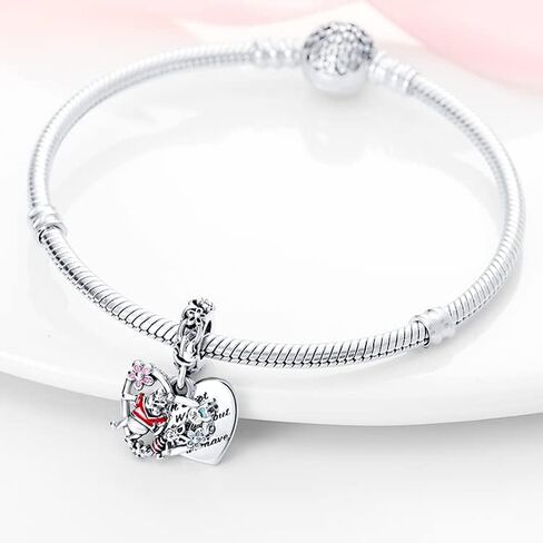 Bead Charms 925 Sterling Silver for Pandora Bracelet, Dangle Pendant Charms with 5A Cubic Zirconia for European Necklace and Bracelet Jewelry Gifts for Women Z2 in Saudi Arabia