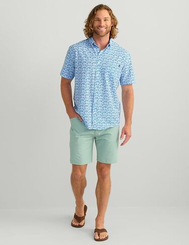 Huk Men Pattern Kona Pattern Short Sleeve Fishing Button Down Down Sirt in Kuwait