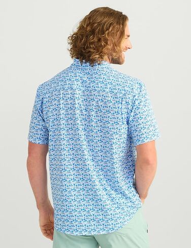Huk Men Pattern Kona Pattern Short Sleeve Fishing Button Down Down Sirt in Kuwait
