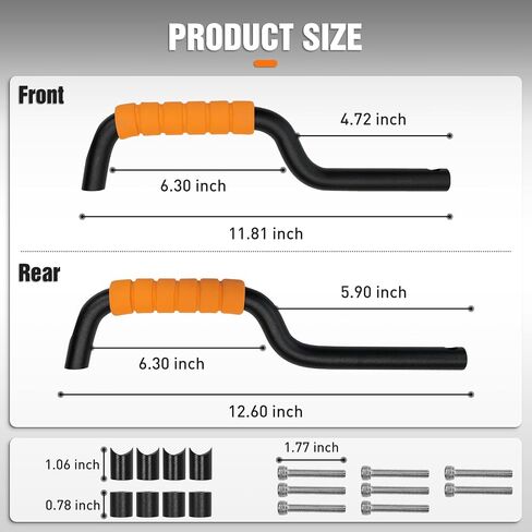 Roll Bar Grab Handles,Fit for Ford Bronco 2021-2024 2 Door,2PCS Aluminum Grab Handles,Orange Non-Slip Sponge for Bronco Interior Accessories(Not Fit for Bronco Sport or Bronco Rear Seat) in Kuwait