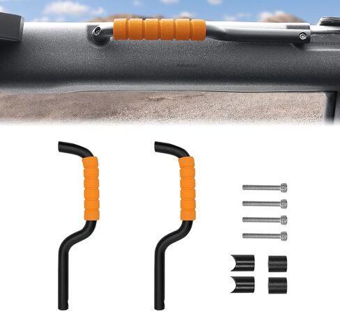 Roll Bar Grab Handles,Fit for Ford Bronco 2021-2024 2 Door,2PCS Aluminum Grab Handles,Orange Non-Slip Sponge for Bronco Interior Accessories(Not Fit for Bronco Sport or Bronco Rear Seat) in Kuwait