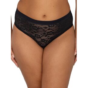 Curvy Couture Women's Lace High Cut Brief Underwear in Kuwait