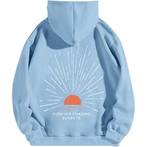 Sunsets Graphic Beachy Hoodies for Women Lets Watch the Sunset Hoodie Womens Beach Aesthetic Hooded Sweatshirt