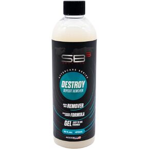 SB3 Destroy Professional Car Water Spot & Calcium Deposit Remover - Fast-Acting Gel Formula, Exterior Care Cleaner Safe for Most Car Surfaces, (16oz)