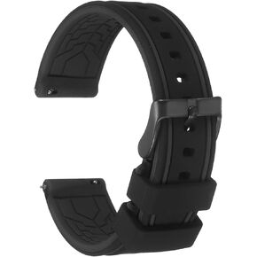 HARFINGTON Silicone Watch Bands Soft Quick Release Rubber Watch Bands with Matte Buckle for Men Women