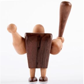 GIBOX Handcrafted Wooden Primitive Man Figurine - Unique Rustic Décor for Home, Office, and Gifts - Intricate Primitive Art Piece for Living Room, Bedroom, and Collectibles - History Enthusiasts