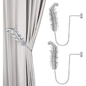 SUQ I OME Simple U-Shaped Curtain Hooks - Metal Curtain Holders - European Style - Large Wall Hooks - Silver
