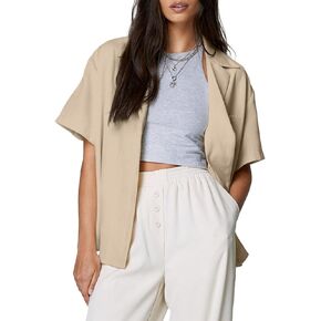 Dokotoo Blazers for Women Business Casual Short Sleeve Lightweight Button Pockets Notched Lapel Collar Work Office Jacket