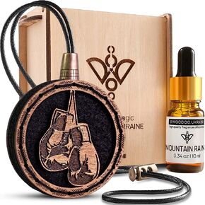Wood Car Air Freshener — Handmade Air Freshener — Best Wheels Aromatherapy Fragrance Oil Diffuser in Wooden Gift Box — Mother's Day Gift Set with Mountain Rain Fragrance Oil - 10 ml