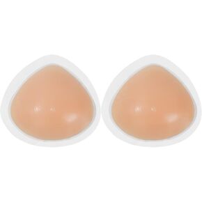 Vollence One Pair Self Adhesive Triangle Silicone Breast Forms Mastectomy Prosthesis Bra Enhancer Inserts Concave Bra Pads