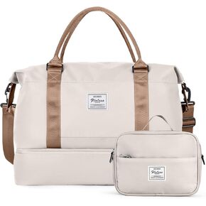Travel Duffel Bag with Shoes Compartment, Overnight Weekender Bags for Women, Carry on Personal Item Travel Set