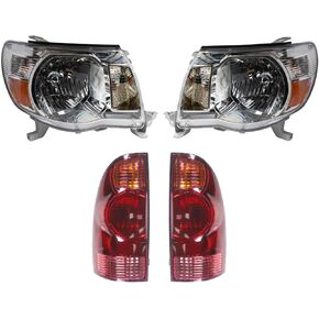 TRQ Lighting Kit Driver & Passenger Side TO2502157 TO2503157 TO2800158 TO2801158 Compatible with 2005-2008 Toyota Tacoma