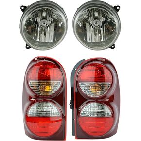 TRQ Lighting Kit Driver & Passenger Side CH2502156 CH2503156 CH2800158 CH2801158 Compatible with 2005-2007 Jeep Liberty