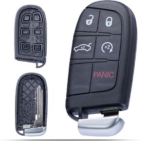 MechanMagic Key Fob Shell Case Compatible with 2014-2020 Jeep Grand Cherokee Compass Dodge Dart Durango Journey Chrysler 200 300 Keyless Entry Remote Control Key Pad Cover Replacement M3N-40821302