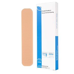 AWD Silicone Scar Sheets for Scar Removal - Silicone Scar Tape for Surgical Scars, C Section, Keloid, Tummy Tuck Tape - Silicone Skin Patches After Surgery Must Haves (5 Pcs, 1.2" x 6"), Nude
