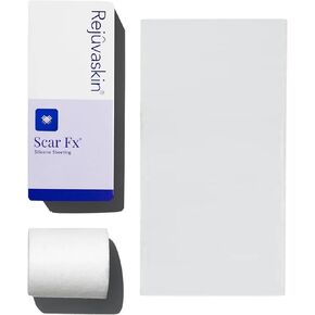 Rejuvaskin Scar Fx Silicone Sheeting, 4 Inch x 8 Inches Silicone Tape for Large Surgical Scars, 1 Sheet, Soften, Flatten & Reduce the Appearance of Scars