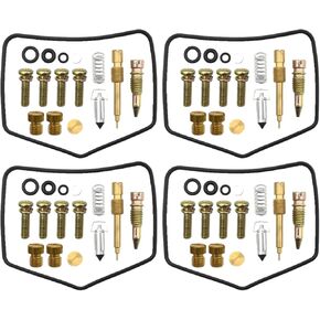 VIKKSAER 4 Pack Carburetor Rebuild Kits, Replacement for Kawasaki 440 LTD KZ440A KZ440D Belt 700 LTD ZN700A Shaft 750 LTD KZ750H KZ440B KZ440G KZ750E KZ750N