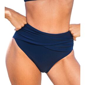 CUPSHE Womens Swimsuit Bikini Bottom Ruched Fashion High Waisted Bathing Suit Wrap Front Modern Swimwear