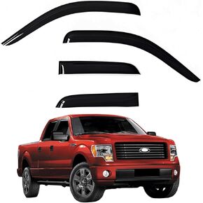 Window Visors Rain Guards fits 2009-2014 Ford F150 SuperCrew Cab, Window Wind Deflectors Vent Shades, 4 Pieces