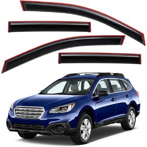 Lightronic Extra Clip-On IN in-anchanel Vent Venter Window ، يناسب 2015-2019 Subaru Outback ، واقي أمطار الحماية من الأشعة فوق البنفسجية ، وانحراف النافذة الأصلي ، والتثبيت السهل بدون حفر ، والدخان الداكن ، و 4-PCS