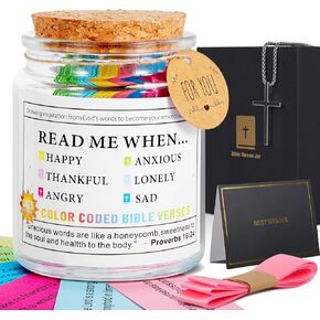 Bible Verse Jar, Read Me When Bible Verses Jar for Emotions, Father's Day Gifts For Dad, Confirmation Gifts for Teen, Graduation Gift For Her, Birthday&Christian Gift for Women and Man