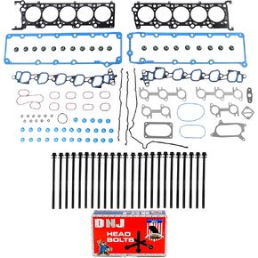 DNJ HGB4184 حشية رأس الأسطوانة مجموعة مع طقم الترباس الرأس لعام 2003-2016 FORD E-350 Club Wagon 6.8L 415CID V10 SOHC