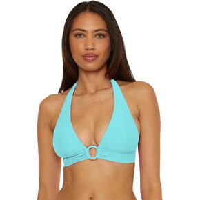 BECCA Women's Monte Carlo Halter Bikini Top, Adjustable, Tie Back, Swimwear Separates