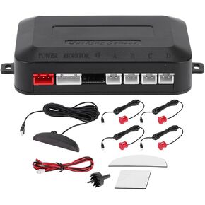 Motoforti Car Auto Vehicle Reverse Backup Radar System Reverse Parking Sensors Alarm Buzzer Reminder Distance Detection Silver Tone 4 Pcs Parking Sensors