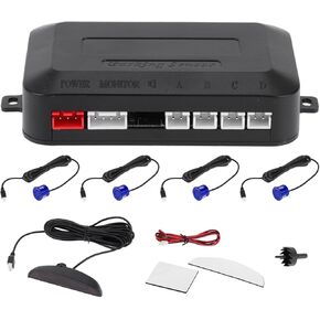 Motoforti Car Auto Vehicle Reverse Backup Radar System Reverse Parking Sensors Alarm Buzzer Reminder Distance Detection Silver Tone 4 Pcs Parking Sensors in Kuwait