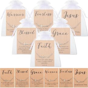 Quelay Faith Cross Bracelet Bulk Christian Gifts for Women Bracelet,Organza Bag,Bible Verse Card for Mother's Day Church
