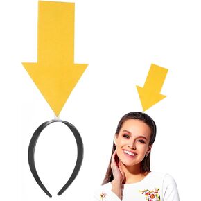 Arrow Headband 2pcs Funny Arrow Boppers with Arrowhead Elastic Hair Hoop Creative Hair Band Decorative Headdress Tiara Women Girls Hair Accessories Yellow