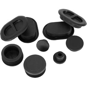 Hooke Road JK Rubber Tailgate Plugs Chassis Floor Drain Stopper Front Frame Tube Hole Covers Kit for Jeep Wrangler JK & Unlimited 2014 2015 2016 2017 2018
