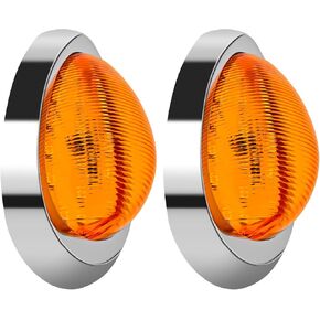 2pcs 6 "عدسة العنبر علامة العنبر LED وضوء إشارة الدوران ، 15 LED OVAL Sleeper Cab Cliper Light for Freightliner Century/Columbia ، Universal Truck Mount