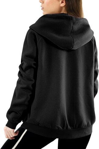 DOUBLJU Womens Full Zip Up Hoodies Long Sleeve Fall Outfits Oversized Sweatshirt in Saudi Arabia